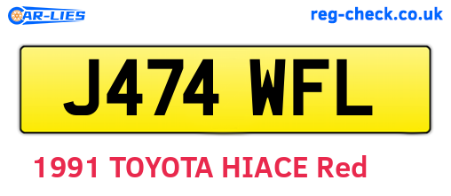 J474WFL are the vehicle registration plates.
