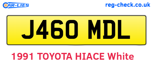 J460MDL are the vehicle registration plates.