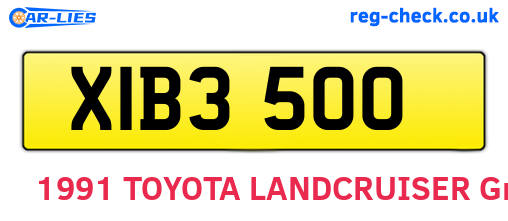 XIB3500 are the vehicle registration plates.