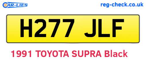 H277JLF are the vehicle registration plates.