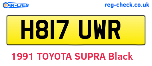 H817UWR are the vehicle registration plates.