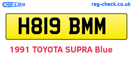 H819BMM are the vehicle registration plates.