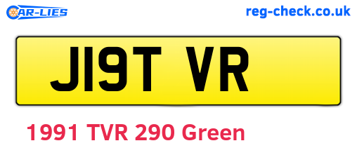 J19TVR are the vehicle registration plates.