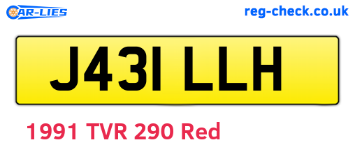 J431LLH are the vehicle registration plates.