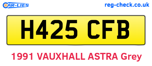 H425CFB are the vehicle registration plates.