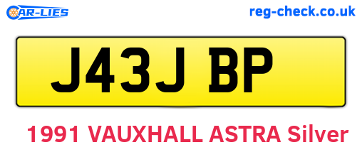 J43JBP are the vehicle registration plates.
