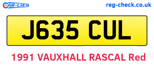 J635CUL are the vehicle registration plates.