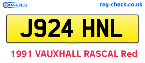 J924HNL are the vehicle registration plates.