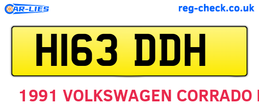 H163DDH are the vehicle registration plates.