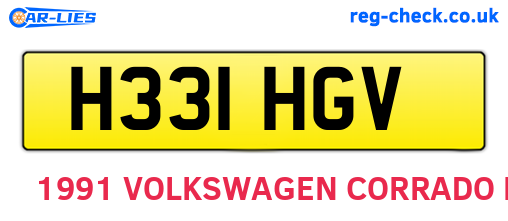 H331HGV are the vehicle registration plates.