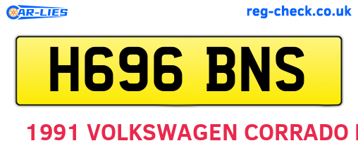 H696BNS are the vehicle registration plates.