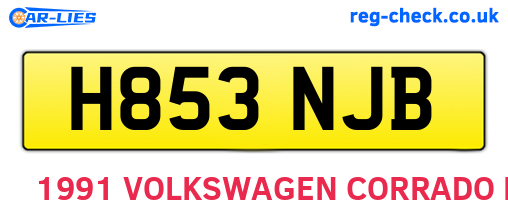 H853NJB are the vehicle registration plates.