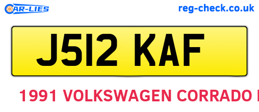 J512KAF are the vehicle registration plates.