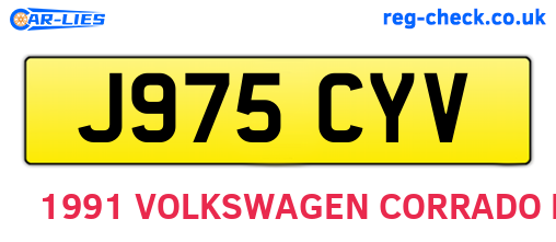 J975CYV are the vehicle registration plates.