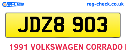 JDZ8903 are the vehicle registration plates.