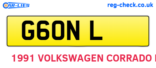 G6ONL are the vehicle registration plates.