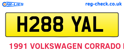 H288YAL are the vehicle registration plates.