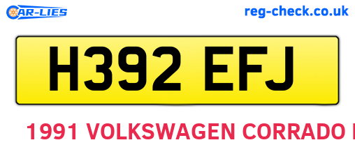 H392EFJ are the vehicle registration plates.