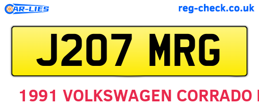J207MRG are the vehicle registration plates.