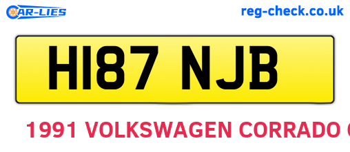 H187NJB are the vehicle registration plates.