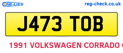 J473TOB are the vehicle registration plates.
