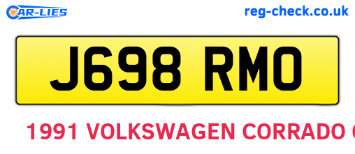 J698RMO are the vehicle registration plates.