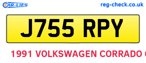 J755RPY are the vehicle registration plates.