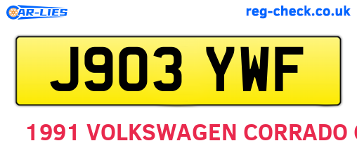 J903YWF are the vehicle registration plates.