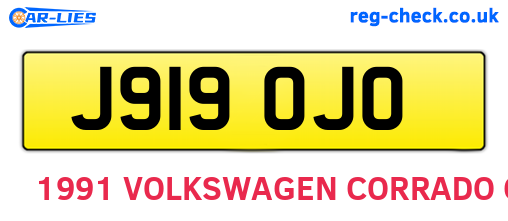 J919OJO are the vehicle registration plates.