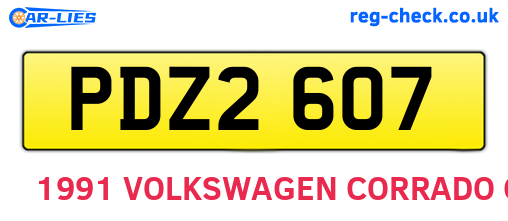 PDZ2607 are the vehicle registration plates.