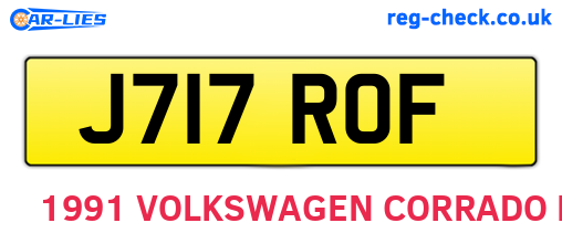 J717ROF are the vehicle registration plates.
