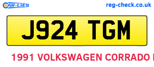 J924TGM are the vehicle registration plates.
