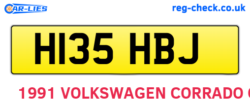 H135HBJ are the vehicle registration plates.