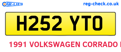 H252YTO are the vehicle registration plates.