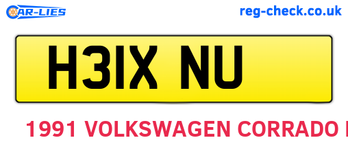 H31XNU are the vehicle registration plates.