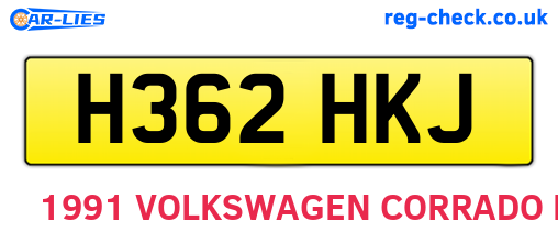 H362HKJ are the vehicle registration plates.