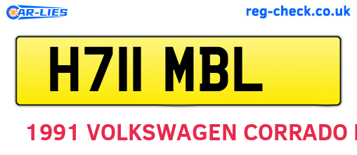 H711MBL are the vehicle registration plates.