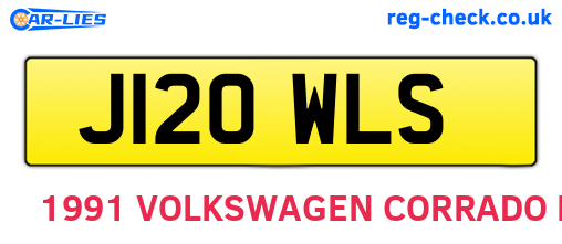 J120WLS are the vehicle registration plates.