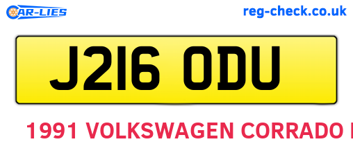 J216ODU are the vehicle registration plates.