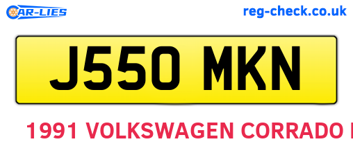 J550MKN are the vehicle registration plates.
