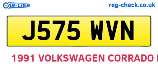 J575WVN are the vehicle registration plates.