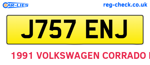 J757ENJ are the vehicle registration plates.