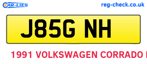 J85GNH are the vehicle registration plates.