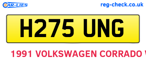 H275UNG are the vehicle registration plates.