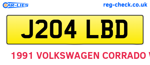 J204LBD are the vehicle registration plates.