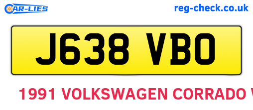 J638VBO are the vehicle registration plates.
