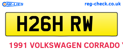 H26HRW are the vehicle registration plates.