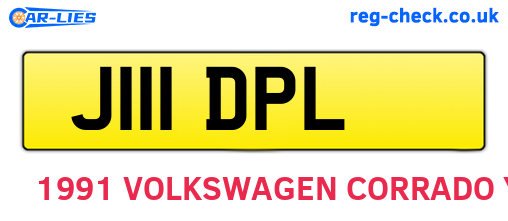 J111DPL are the vehicle registration plates.