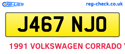 J467NJO are the vehicle registration plates.