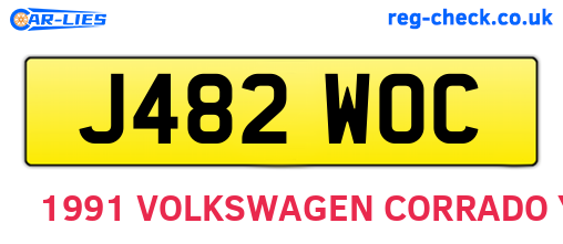 J482WOC are the vehicle registration plates.